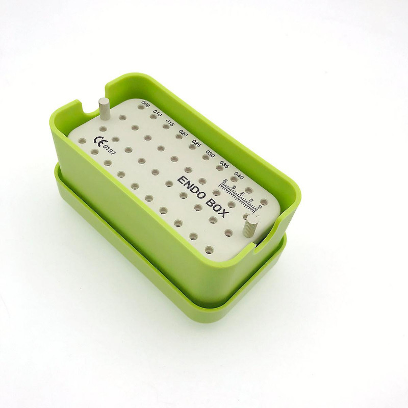 1pc Nouvelle boîte endo en plastique dentaire avec une règle pour les fichiers Dental Endo Container