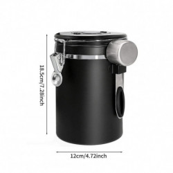 1800ml With Spoon Coffee Bean Storage Jar Easy Clean Stainless Steel Keep Fresh
