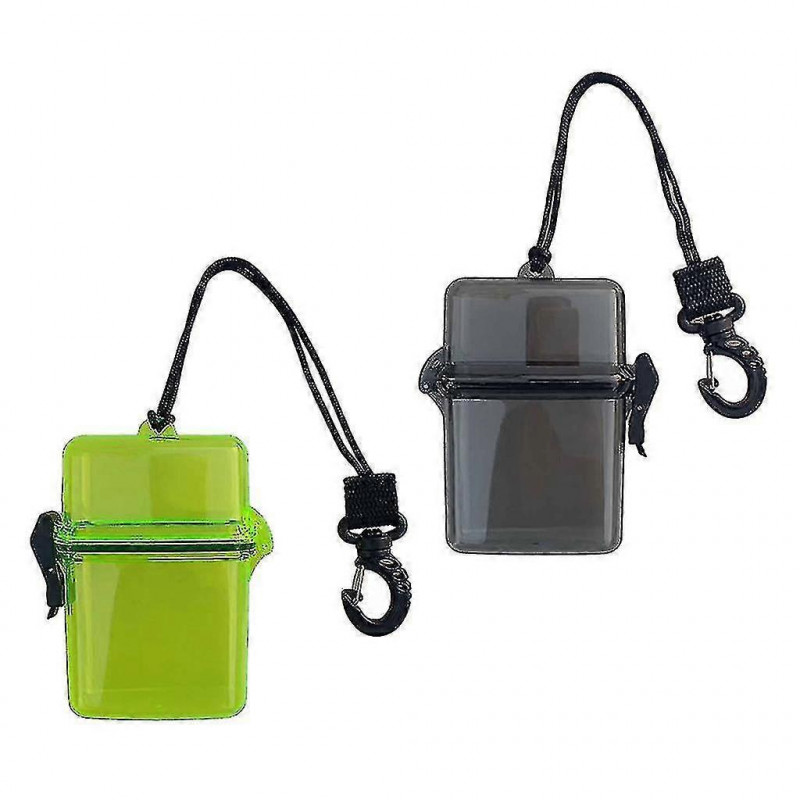 2pcs Waterproof Dry Box Container Clip For Scuba Diving Surf Transparent_Oct