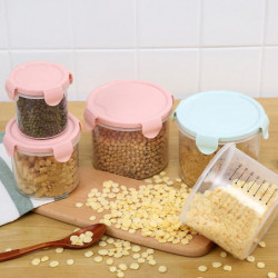 Sealed Transparent Kitchen Keep Fresh Food Can Grain Storage Tank With Scale