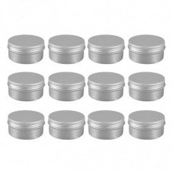 12 Pack 80Ml Tins Containers Tea Aluminum Box Lip Balm Balm Storage Box Jar Containers With Screw C