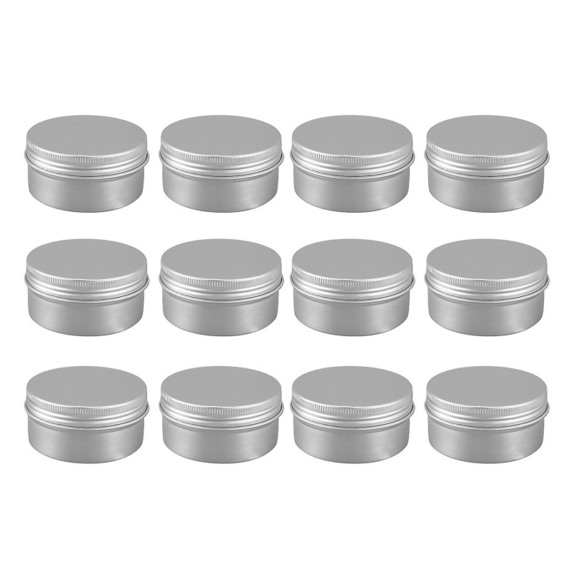 12 Pack 80Ml Tins Containers Tea Aluminum Box Lip Balm Balm Storage Box Jar Containers With Screw C