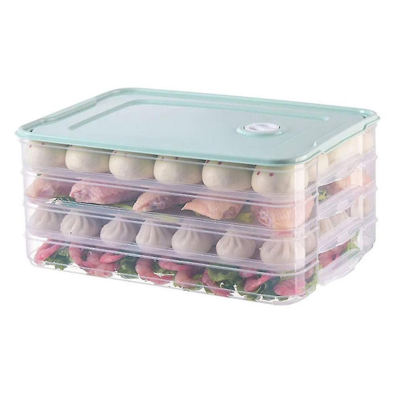 Four Layer Dumpling Boxes Storage Tray Food Container Box To Keep Freeze Dumpling Storage Plastic B