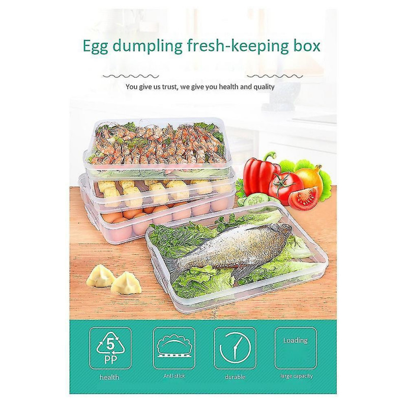 Four Layer Dumpling Boxes Storage Tray Food Container Box To Keep Freeze Dumpling Storage Plastic B
