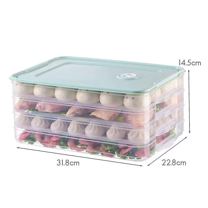 Four Layer Dumpling Boxes Storage Tray Food Container Box To Keep Freeze Dumpling Storage Plastic B