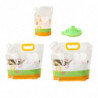 1 Set Food Storage Bag with Funnel Screw Lid Handle Food Grade Clear Large Capacity Leak Proof