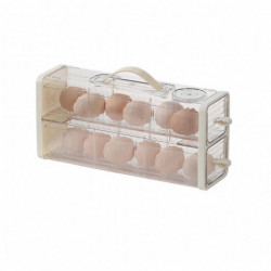 Boîte à oeufs avec bouton d’enregistrement de date Récipient à oeufs portable de grande capacité pour chambre à coucher