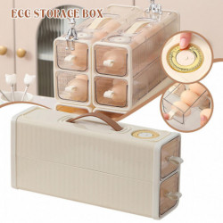 Boîte à oeufs avec bouton d’enregistrement de date Récipient à oeufs portable de grande capacité pour chambre à coucher Boîte à oeufs avec bouton d’enregistrement de date Récipient à oeufs portable de grande capacité pour chambre à coucher