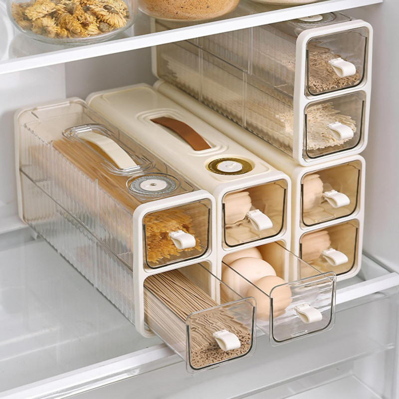 Boîte à oeufs avec bouton d’enregistrement de date Récipient à oeufs portable de grande capacité pour chambre à coucher