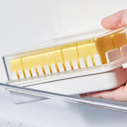 Boîte à beurres en plastique transparent avec couvercle scellé pour une coupe facile Boîte de rangement à beurres [...]