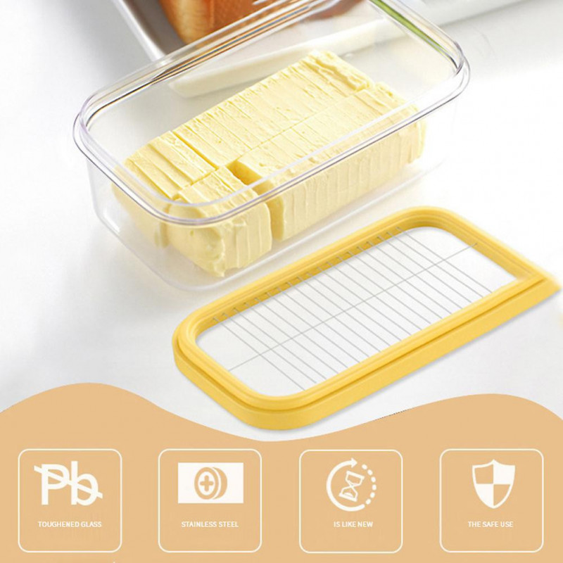 Stick Butters Storage Box with Butters Cutter Large Capacity Refrigerator Box for Food Storage