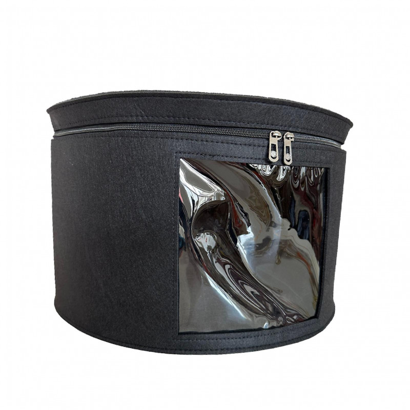 Round Shape Felt Hat Storage Bucket Large Capacity Dustproof Storage Case for Outdoors