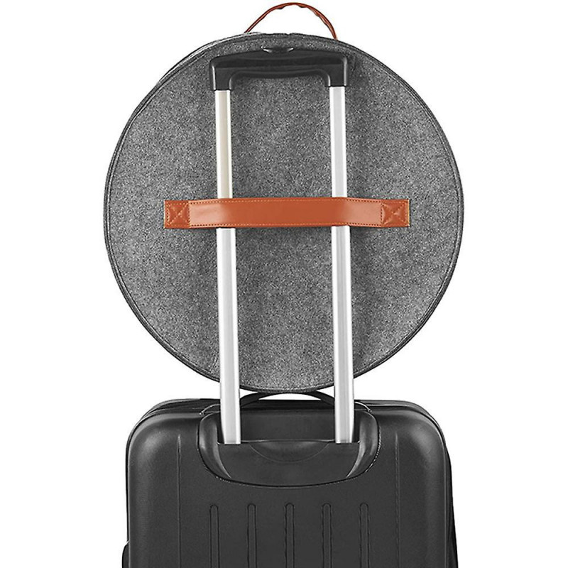 Round Shape Felt Hat Storage Bucket Large Capacity Dustproof Storage Case for Outdoors