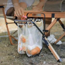Foldable Garbage Bag Support Outdoor Camping Rubbish Bag Rack Plastics Bag Holder Picnic Kitchen Disposable Bag Rack