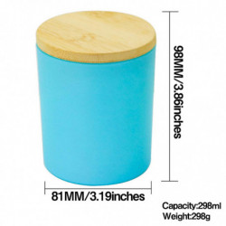 298ml Round Glass Storage For Tank With Wood Lid Food Sealed Container Airtight Stash Jar Kitchen Grain Organizer 298ml Round Glass Storage For Tank With Wood Lid Food Sealed Container Airtight Stash Jar Kitchen Grain Organizer