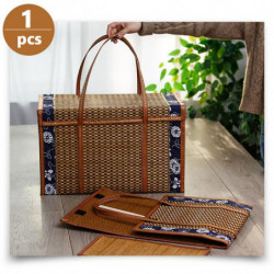 Fruit Basket Bamboo Woven Portable Simple Handheld Picnic Food Container Foldable Snacks Containers Fruit Basket Bamboo Woven Portable Simple Handheld Picnic Food Container Foldable Snacks Containers