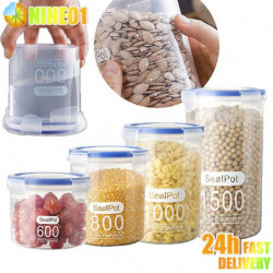 Food Storage Box Sealed Plastic Cereal Candy Dried Jars With Lid Fridge Storage Tank Containers Food Storage Box Sealed Plastic Cereal Candy Dried Jars With Lid Fridge Storage Tank Containers