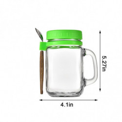 Portable Handle Overnight Oats Jars, Overnight Oats Container With Lid And Spoon, 10 Ounce Grain, Milk, Vegetable [...]