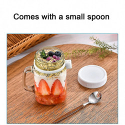 Portable Handle Overnight Oats Jars, Overnight Oats Container With Lid And Spoon, 10 Ounce Grain, Milk, Vegetable [...]