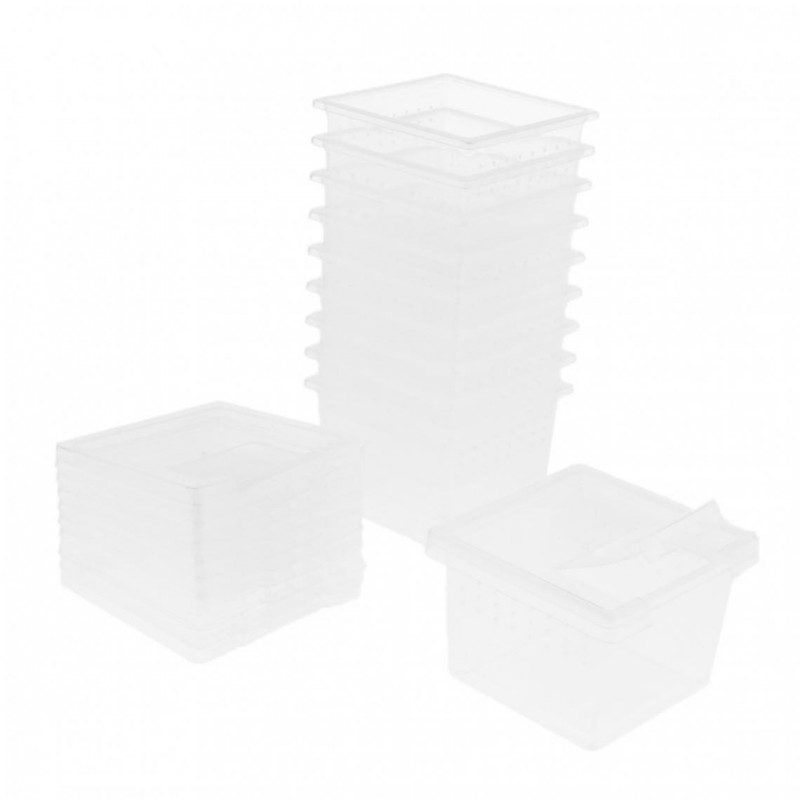 40pcs Clear Plastic Insect Spider Breeding Empty Feeding Box Container