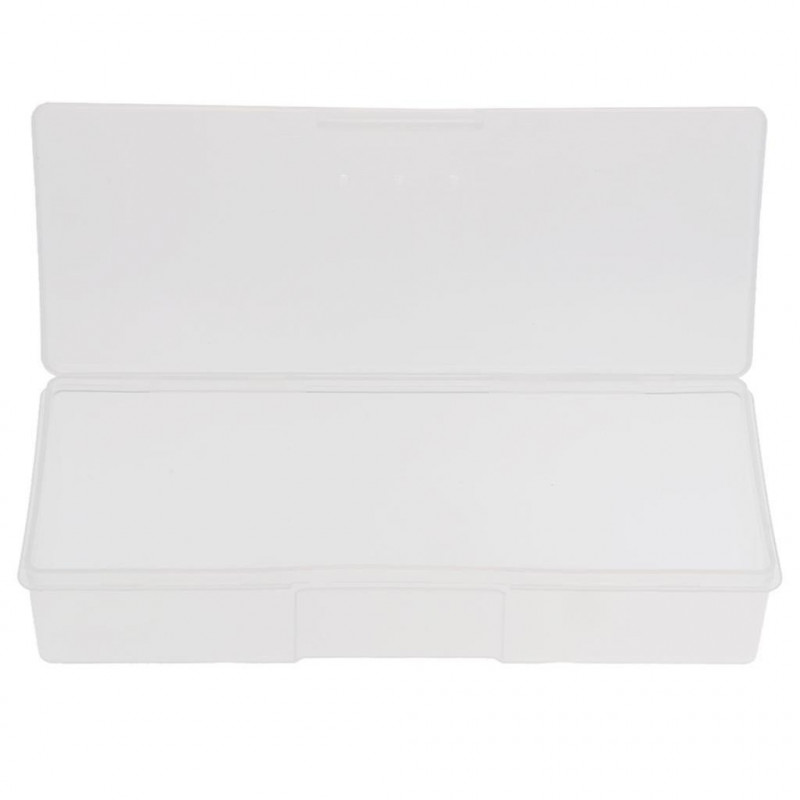 Plastic Transparent With Lid Storage Box Collection Container 19.5x7.8x4cm