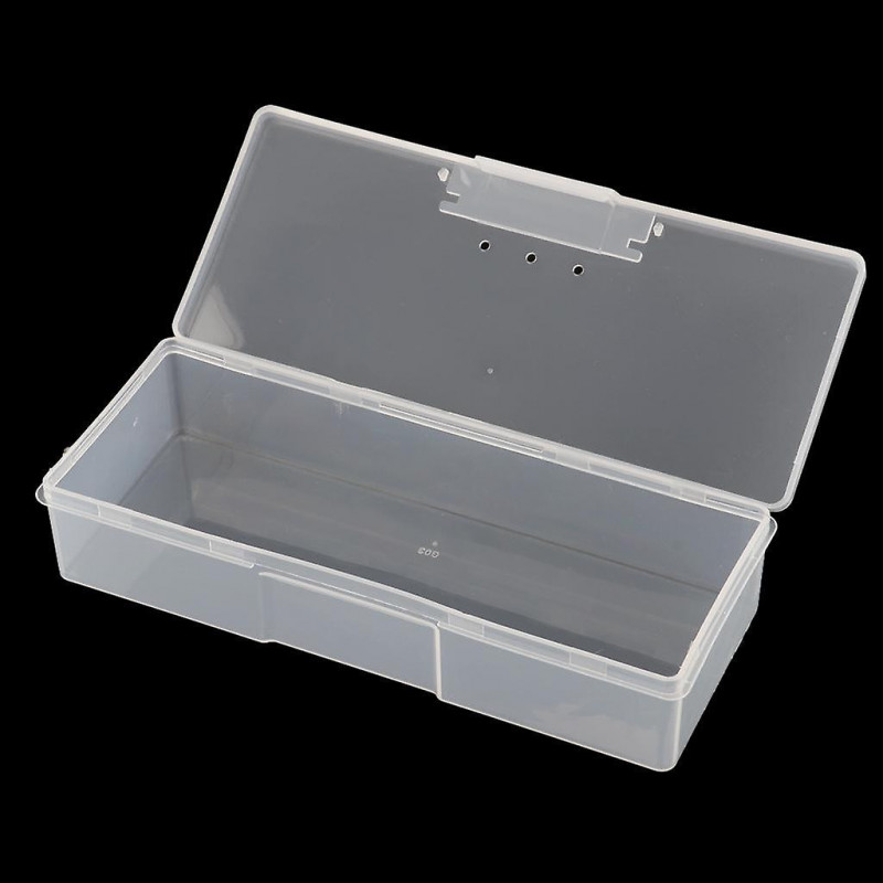 Plastic Transparent With Lid Storage Box Collection Container 19.5x7.8x4cm