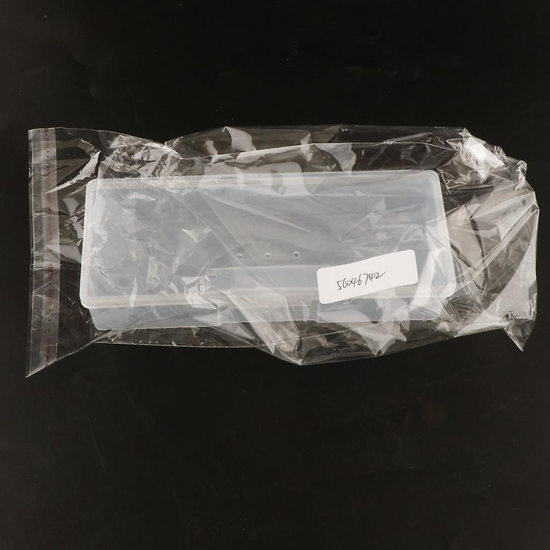 Plastic Transparent With Lid Storage Box Collection Container 19.5x7.8x4cm