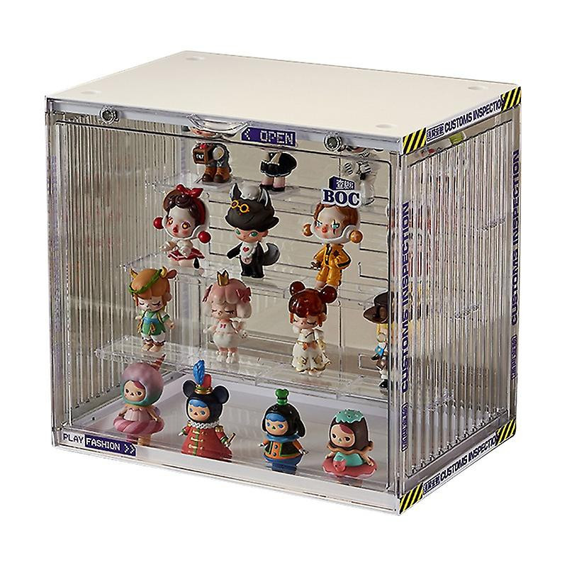 Size L,34*23*31.2cm Model Toy Showcase Anime Figure Doll Storage Box PET+PS Transparent Display Box