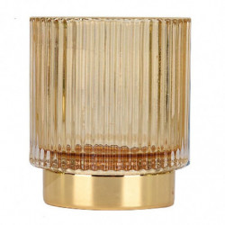 Glass Storage Bucket with Golden Base Pen Holder Decoration Storage Tank Cup Makeup Brush Bucket Des