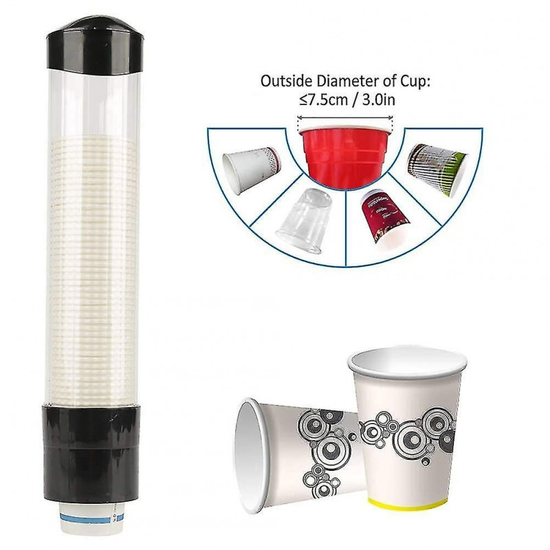 Distributeur de gobelets en papier anti-poussière Distributeur en plastique 60 tasses Conteneur pratique Ty étanche