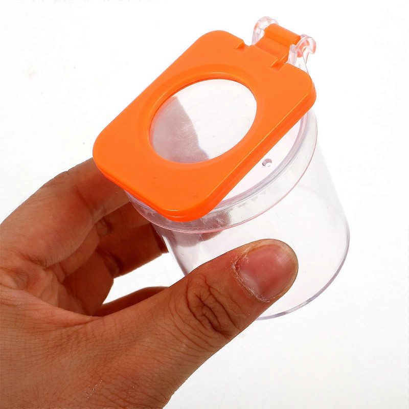 4pcs Insect Small Magnifying Box Viewer Magnifier Container Jar for Kids Children with Tweezers