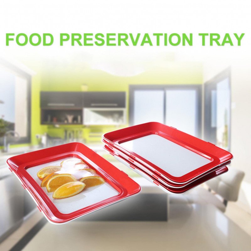 Fresh Keeping Food Storage Case Large Capacity Dust-proof Strong Load-bearing Preservation Tray Household Supplies