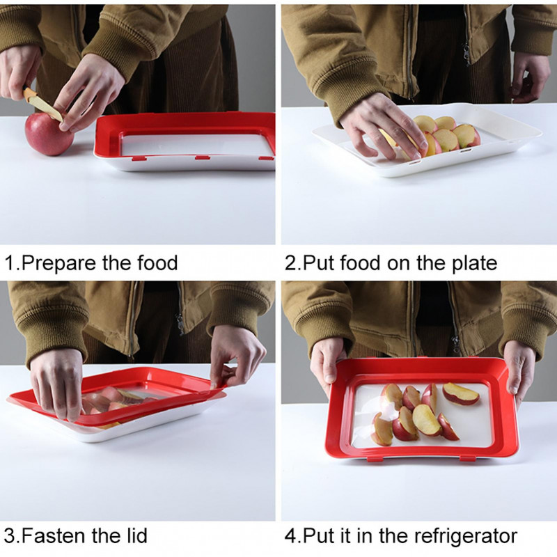 Fresh Keeping Food Storage Case Large Capacity Dust-proof Strong Load-bearing Preservation Tray Household Supplies