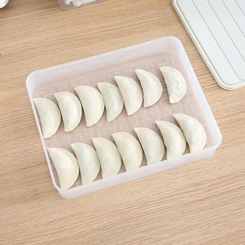 Naievear Dumpling Storage Box Large Capacity Refrigerator Organizer Transparent Food Storage Box For Home Kitchen