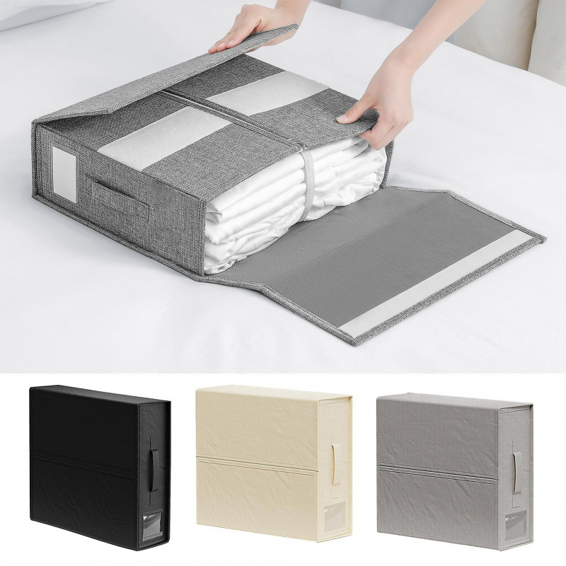 12L Bed Sheet Storage Box Large Capacity Heavy Duty Portable Handle Collapsible Dust-proof Quilt Bedding Clothing [...]