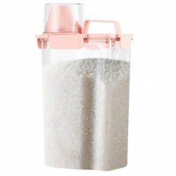 3L Rice Container with Measuring Cup Clear Airtight Lid Large Capacity Portable Handle Flour Bean Cereal Grain [...]