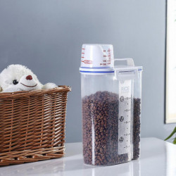 2kg Food Pail Plastic Storage Tank With Measuring Cup Container Moisture-proof Sealed Jar Pet Supplies Accessories 2kg Food Pail Plastic Storage Tank With Measuring Cup Container Moisture-proof Sealed Jar Pet Supplies Accessories