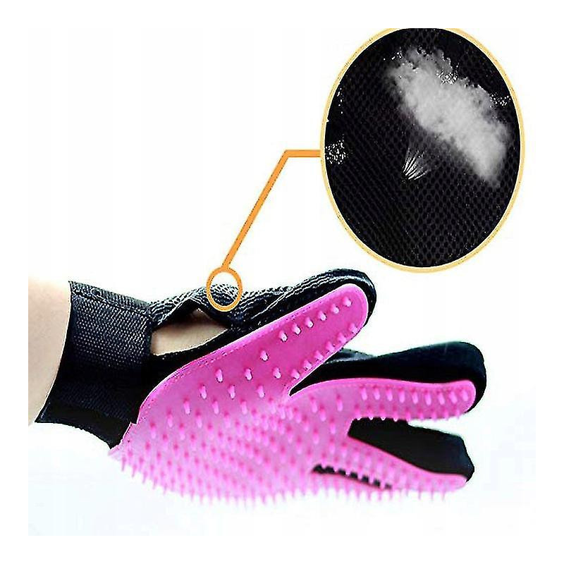 Pet Grooming Gloves - Soft Dust Brush Gloves - Effective Hair Removal Gloves For Pets - Improved Five-finger [...]