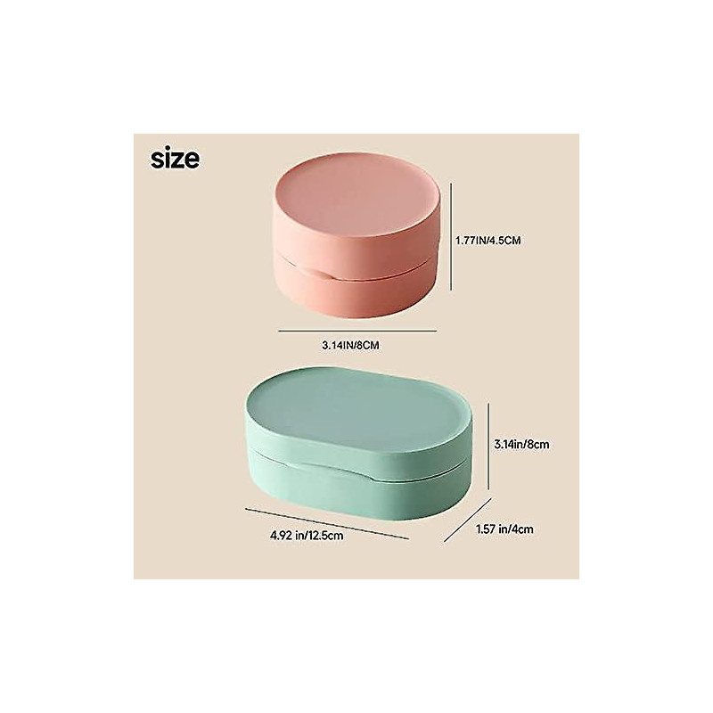 4-Pack Portable Travel Soap Container with Lid - Soap Dish for On-the-Go（4 Green Orange）