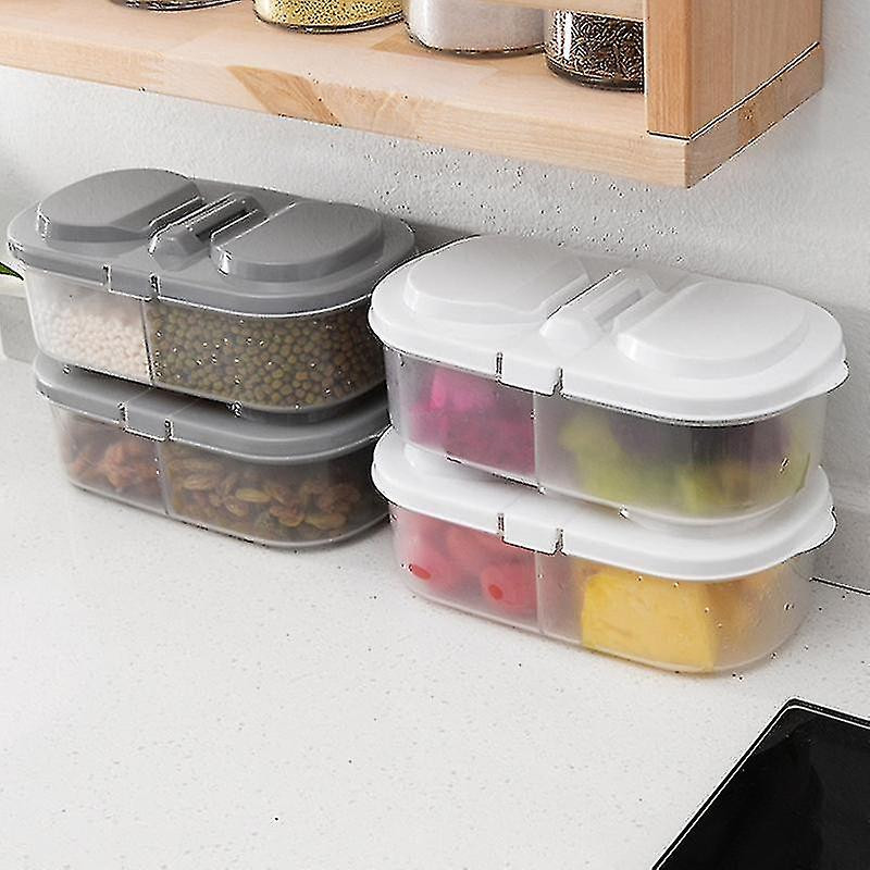 Ew Plain Double Grid With Lid Food And Grocery Sealed Cans Multifunctional Kitchen Refrigerator Plastic Storage [...]