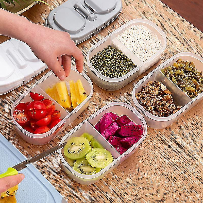 Ew Plain Double Grid With Lid Food And Grocery Sealed Cans Multifunctional Kitchen Refrigerator Plastic Storage [...]