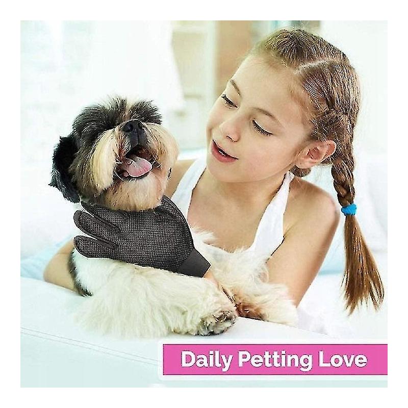 Pet Grooming Gloves - Soft Dust Brush Gloves - Effective Hair Removal Gloves For Pets - Improved Five-finger [...]