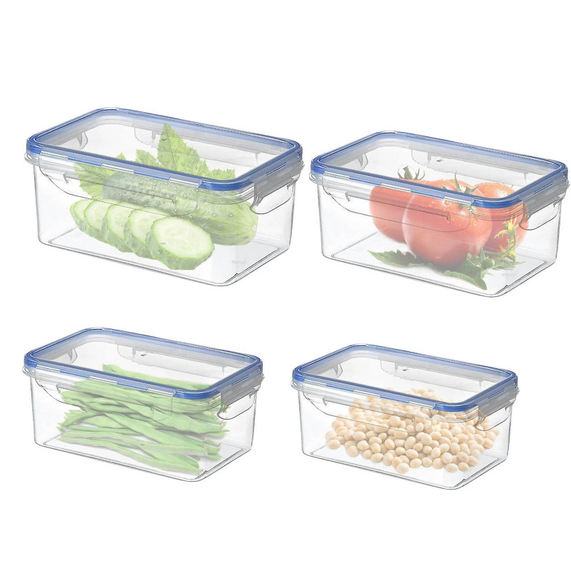 Set Of 4 Single Transparent Plastic Storage Tank Vacuum Wet Proof Fresh-keeping Storage Storage Sealed [...]