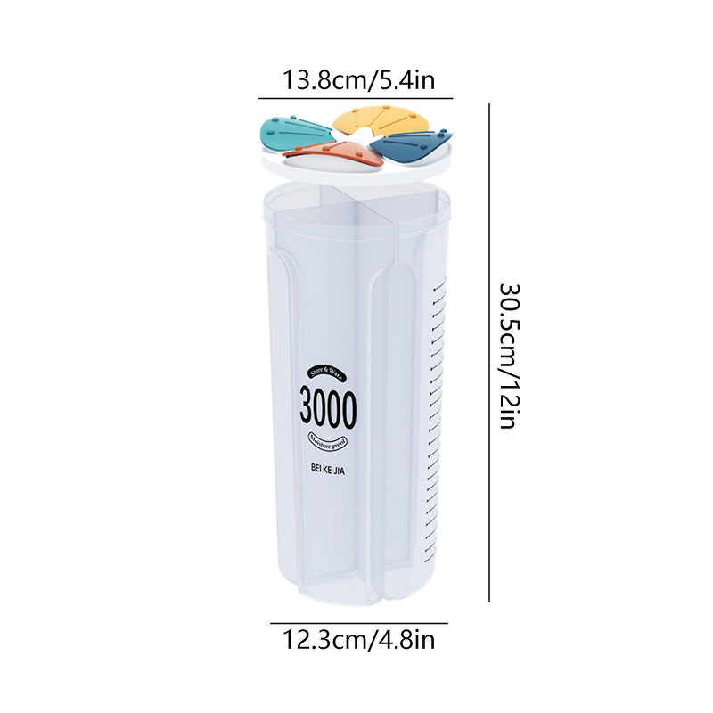 Kitchen Grains And Cereals With Lids Storage Jars Inside Compartments Transparent Sealing Jars Food Grade Dry [...]