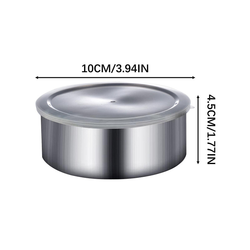 Five Piece Stainless Steel Fresh-keeping Box With Lid, Circular Sealed Refrigerator, Fresh-keeping Storage, [...]