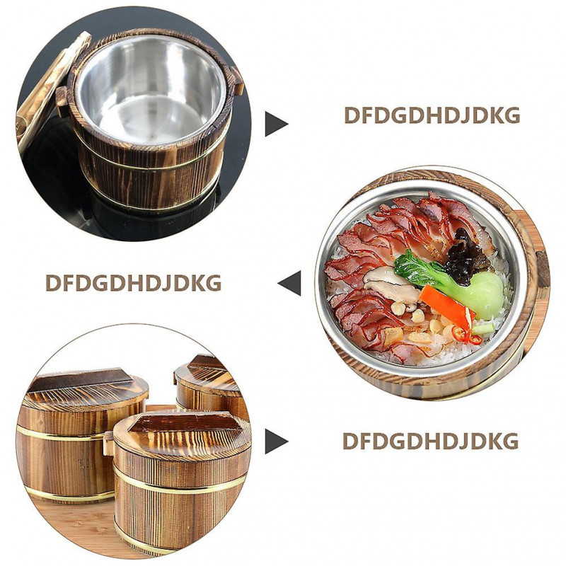 1 Pc Creative Vegetable Bucket Wooden Barrel Fashionable Sushi Bowl with Lid
