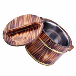 1 Pc Creative Vegetable Bucket Wooden Barrel Fashionable Sushi Bowl with Lid 1 Pc Creative Vegetable Bucket Wooden Barrel Fashionable Sushi Bowl with Lid