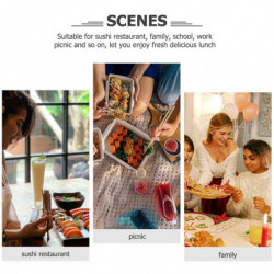 1Pc ABS Compartment Sushi Box Sashimi Storage Box Food Container for Restaurant