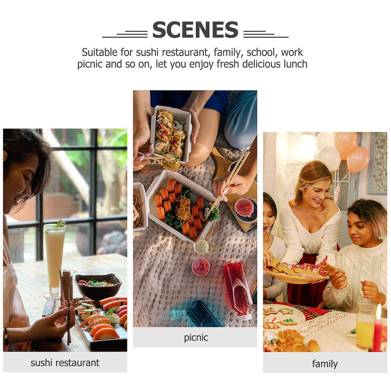 1Pc ABS Compartment Sushi Box Sashimi Storage Box Food Container for Restaurant