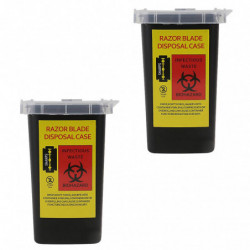 2Pcs Shaving Blades Storage Boxes Portable Waste Shaving Blades Container Black 2Pcs Shaving Blades Storage Boxes Portable Waste Shaving Blades Container Black